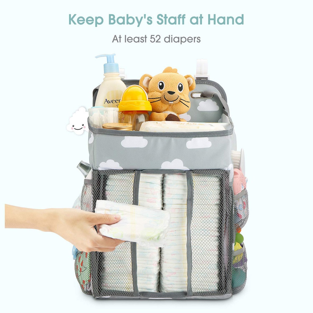 Baby Newborn Bed Storage Organizer Crib Hanging Storage Bag Caddy Organizer For Baby Essentials Bedding Set Diaper Storage Bag